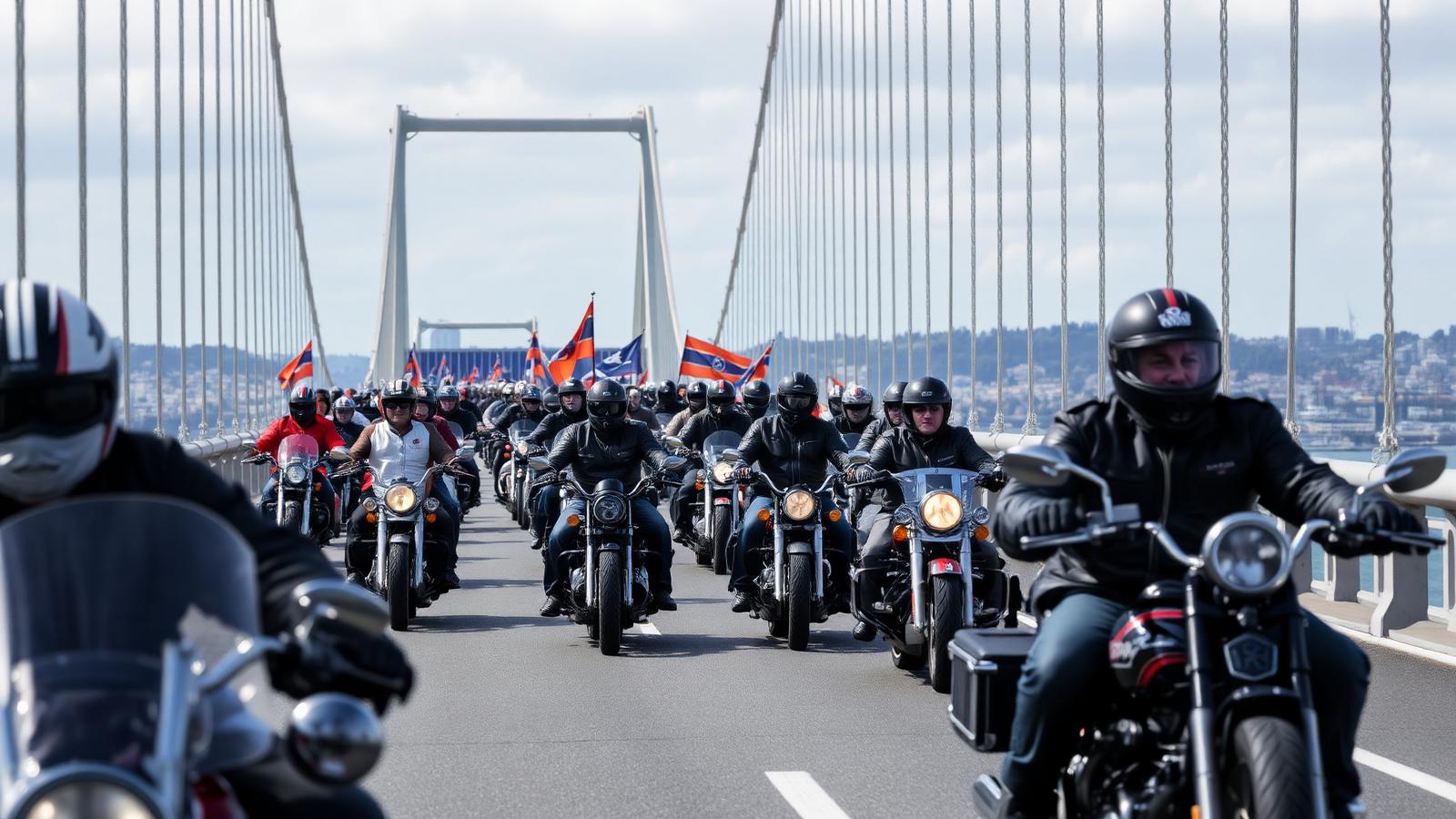 Hundreds of motorcyclists bring Auckland Harbour Bridge to a crawl in ACC levy showdown